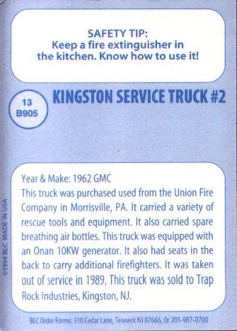 Back of Collector's Card #13
