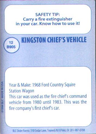 Back of Collector's Card #12