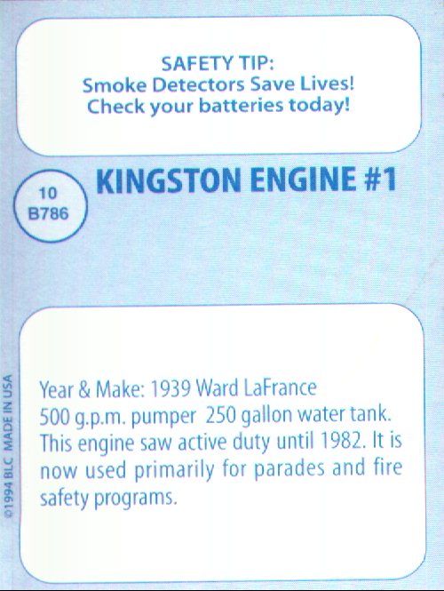 Back of Collector's Card #10
