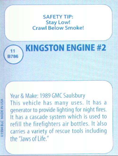 Back of Collector's Card #11