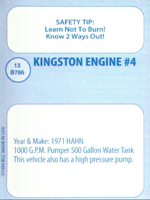 Back of Collector's Card #13