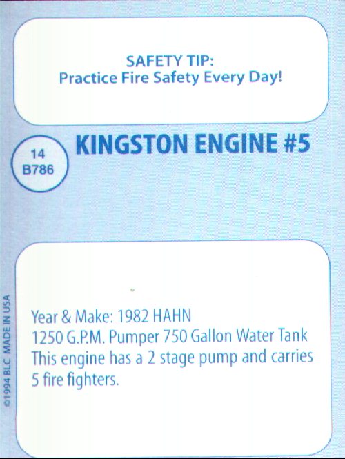 Back of Collector's Card #14