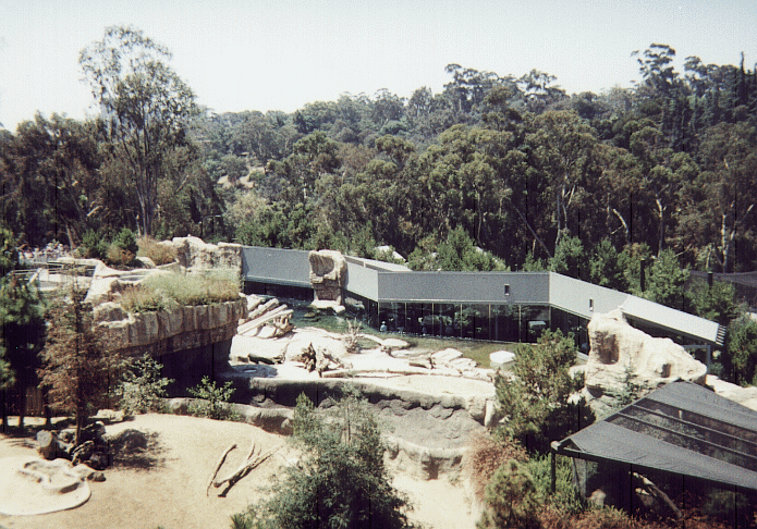 View of the polar bear exhibit from the sky