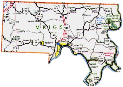 Map of Meigs County