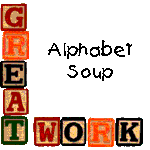 L shaped Great Work Award made with buildings from Alphabet Soup