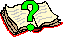 old book with flashing question mark