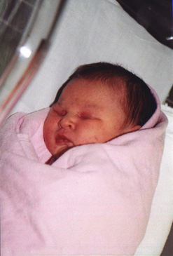 Sarah's very first hospital photo