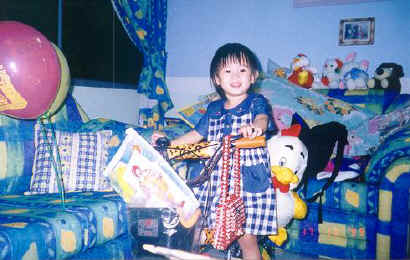 With my presents at home. Look at the Bicycle!