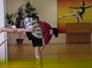 Two men streching ready to dance