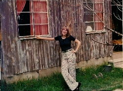 Lucinda Williams - 1974 - at log cabin on 4607 Harmon; Austin, Texas