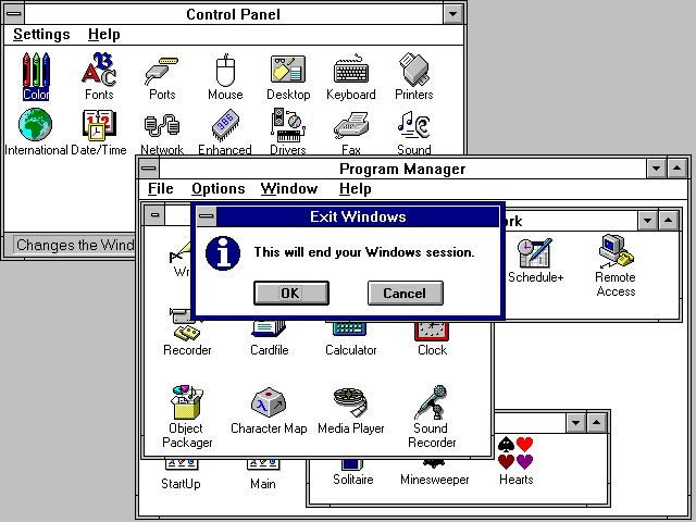 Tampilan keluar dari MICROSOFT WINDOWS  3.1