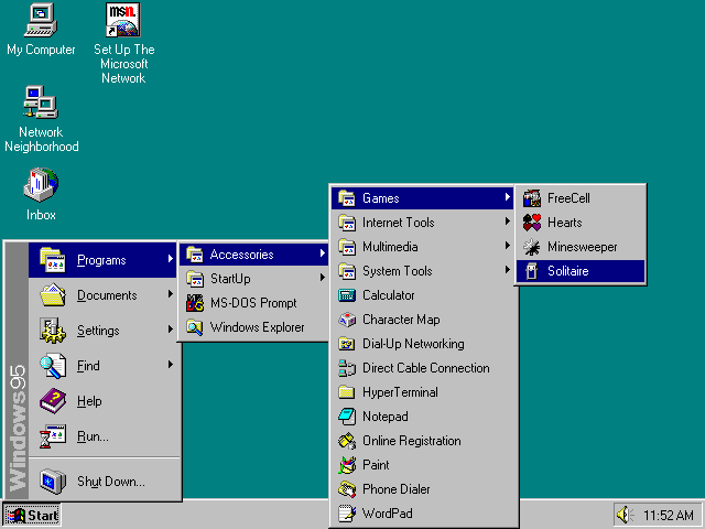 Program Microsoft Windows 95, standard program yang dipakai dalam kegiatan komputer di SMA Dharma Bakti Jakarta