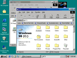Tampilan MICROSOFT WINDOWS 98