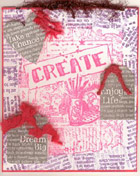 Rubberstamped deco in black and red by Anna