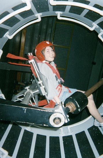 Picture of me on a training device at Space Camp