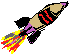 Animated picture of a rocket