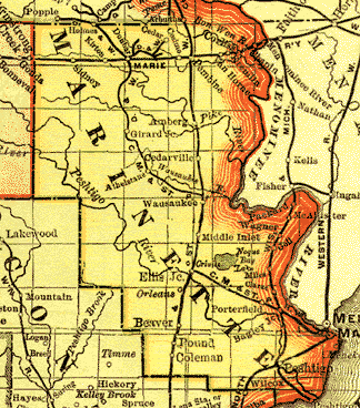 1901 Railroad map - Marinette Co.