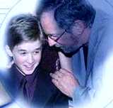 Haley Osment and Steven Spielberg