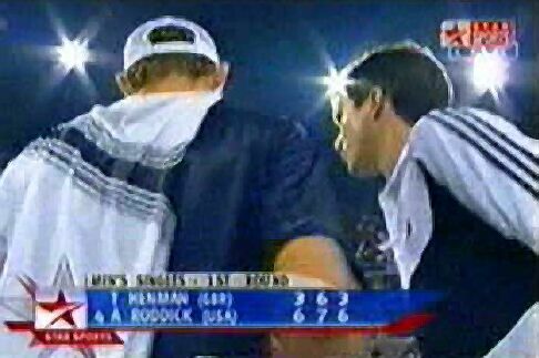 Roddick wins 6-3 7-6 (7-2) 6-3.  He went on to win the US Open.