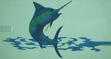 Marlin design on boat