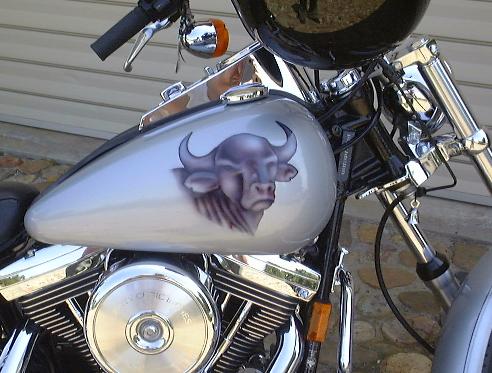 Motorcycle with Bull Design