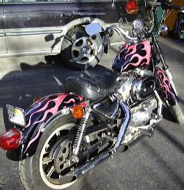 Bike with Flame Design