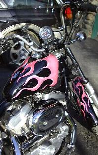 Bike with Flame Design