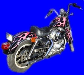 Motorcycle with Flame Design