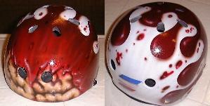 Helmet with Blood and Brain Design