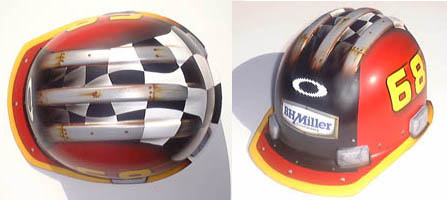 Hard Hat with Racecar Graphic