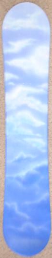 Snowboard with Cloud Design