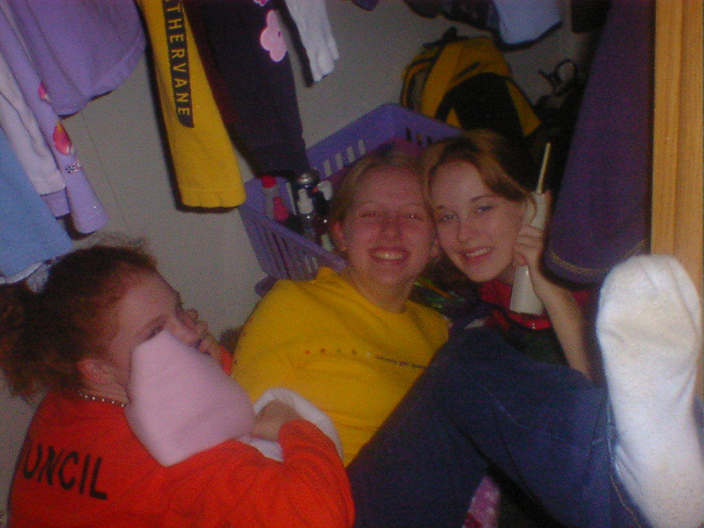 Picture taken: Dec. 28, 2001&nbsp;&nbsp;&nbsp; Ages at time: Meg-15, Jenelle-14, Ashley-15