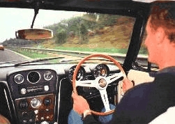 Ulric "at home" driving an FF on a motorway.