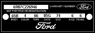 Kingsford's data plate