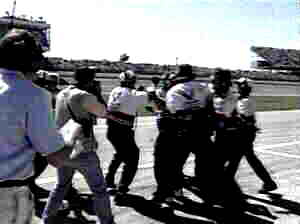 Celebration in the pits.