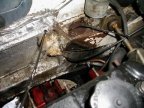 Crossmember corner cut and modified for extra clearance