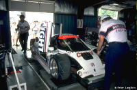 Inside the garage at Watkins Glen