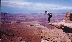 Tracy's going for a dive in the Canyonlands...