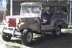 Elise in an authentic 'custom' jeepney