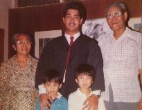 With Bryan, David (5 years later), Grandpa and Grandma Magno (Quezon City 1986)