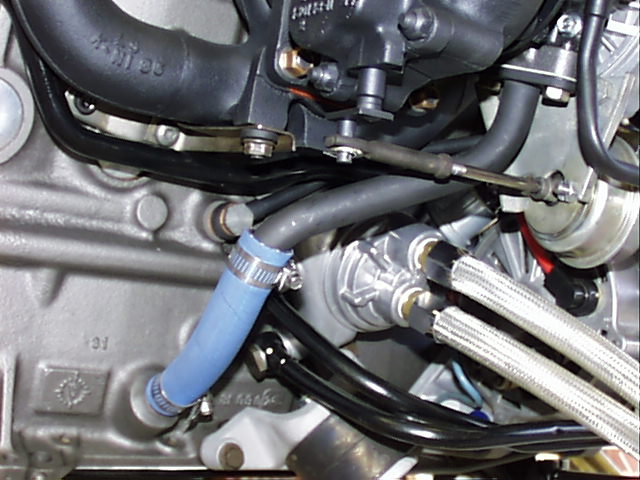Drainpipe installed on motor