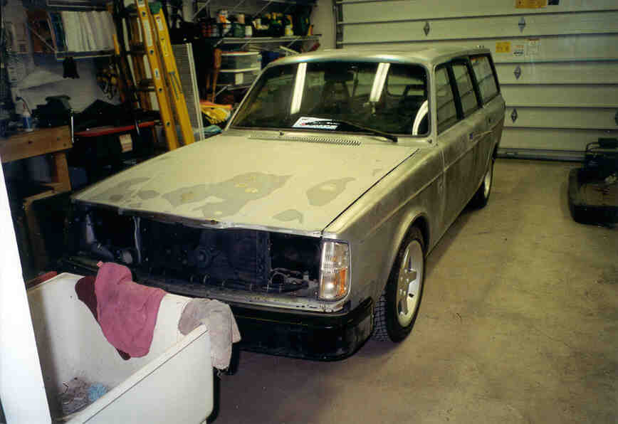 Entire car stripped except the hood