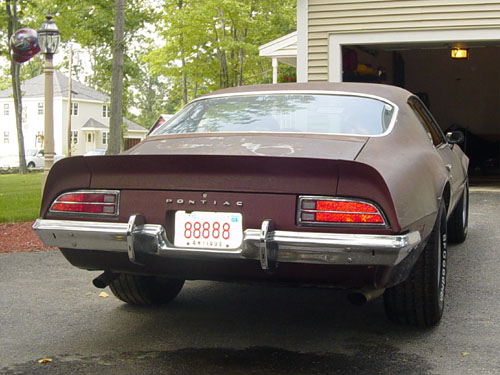 the rear of the Firebird Formula