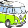 A green 23 window bus - by Dave - pencil sketch
