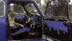The interior of the Blue Mini !