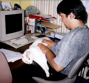 This is me and our cat, Cosmo! (he's getting to be quite the programmer, himself)