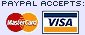 PayPal accepts Visa and Mastercard!!