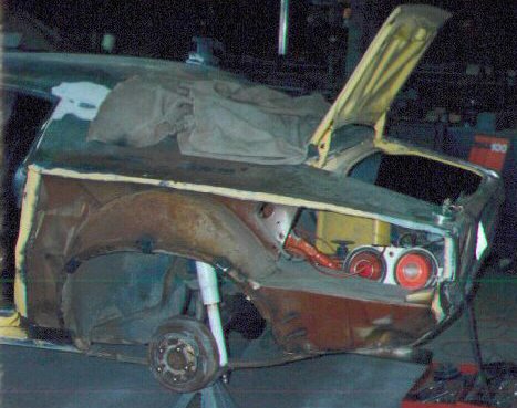 1971 Chevrolet Camaro with quarter panels gone