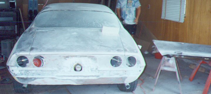rear of Camaro before quarter panel work