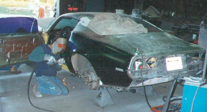 1971 Chevy Camaro getting new quarter panels welded on